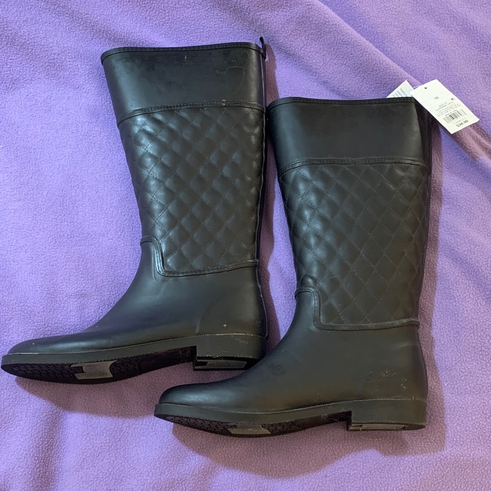 Merona Black Quilted Winter Boots